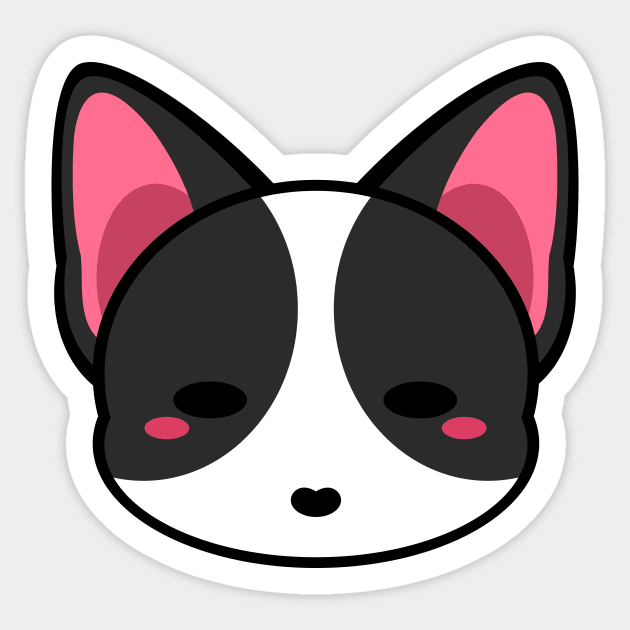 Cute Black and White Bull Terrier Sticker by alien3287